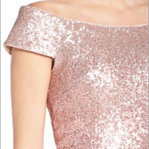 NWT Vince Camuto Blush Peach Sequin Midi Dress - Picture 4 of 11